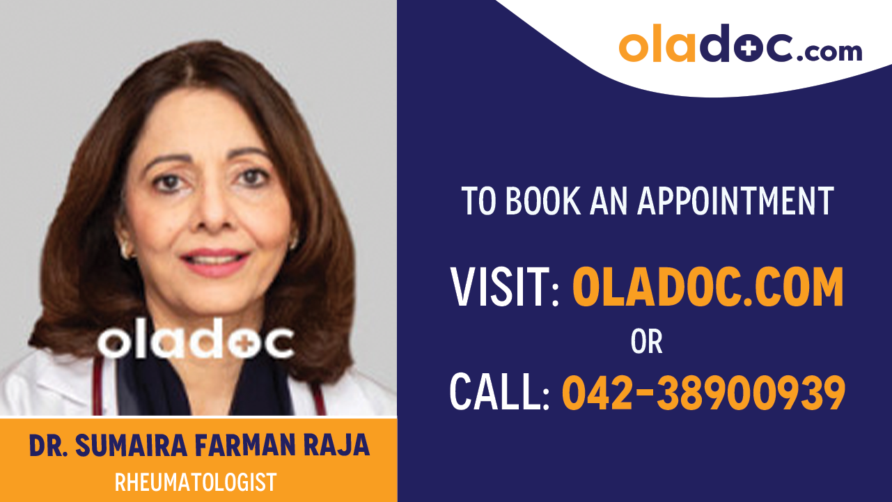 Book appointment with Dr Sumaira Farman Raja-best rheumatologist in lahore